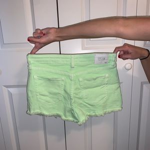 Light green jean shorts
